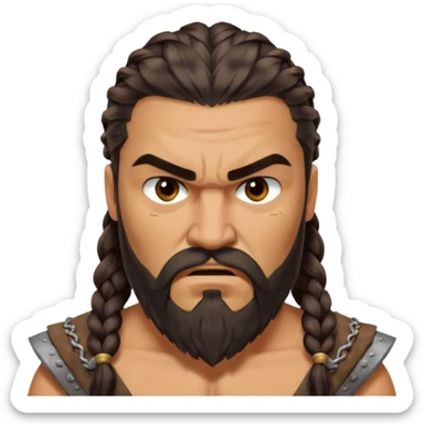 Khal Drogo  angry wihtout crown   from Games of throne character face only front face sticker