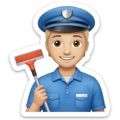 window cleaner sticker