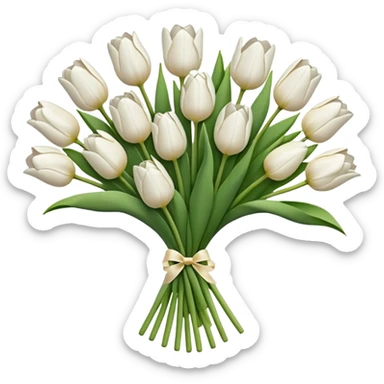 white tulip bouquet  sticker