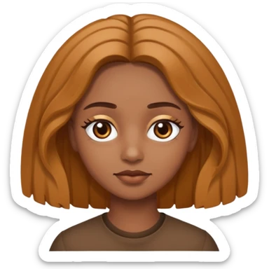 branca, olhos hazel, franjnha, pequenas sardas, cabelo castanho escuro, cabelo medio  sticker