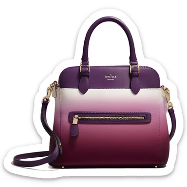 Realistic isolated plum purple to wine color ombre Kate Spade satchel purse.  sticker