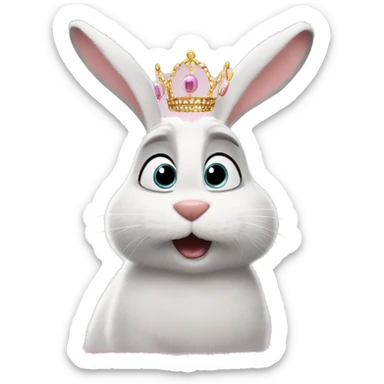 Bunny from The Secret Life of Pets with tiara sending kisses sticker