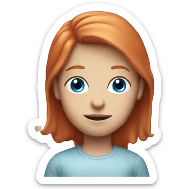 a light red headed person, pale with blue eyes sticker