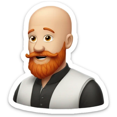 Bald guy with red beard blowing a kiss sticker
