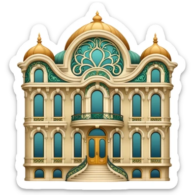 art nouveau aesthetic architecture sticker