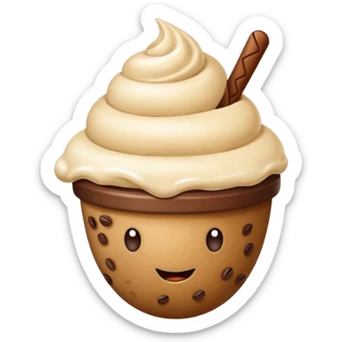 bolitas de helado de cafe con semilla de cafe  sticker
