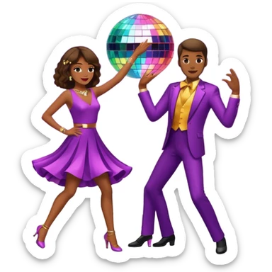 man and woman dancing under disco ball sticker