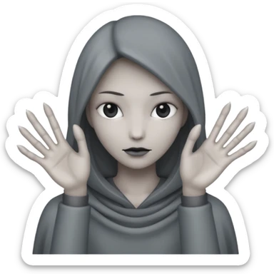 a pale faceless human with long claws sticker