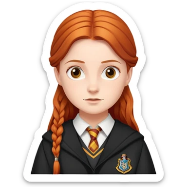 Ginny Weasley in harry potter, wear hogwarts uniform sticker