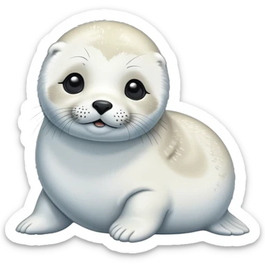 Baby cute harp seal engraved Crypto price goes up sticker