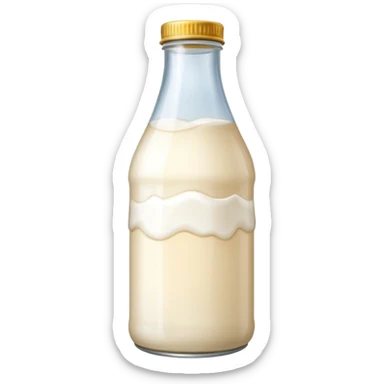 milky fermented drink bottle, soft label. sticker