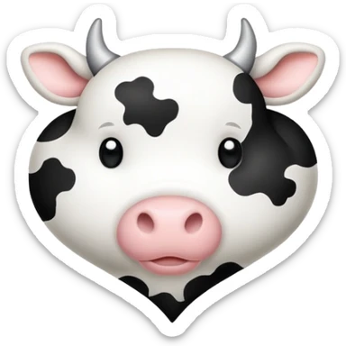 Cute heart with cow print pattern sticker