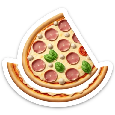 pizza with ham, mushroom and cheese sticker