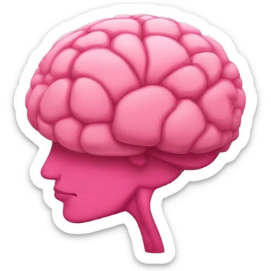 un cerebro de caricatura, con capa de super here y muy fuerte en colore rosas sticker