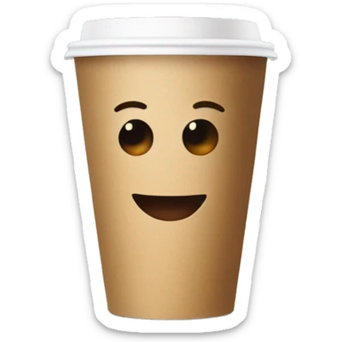 a paper cup of coffee sticker