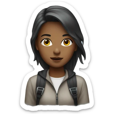 Girl on the road  sticker