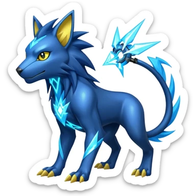 Modern Cyber Manectric-Luxray-creature, full body sticker