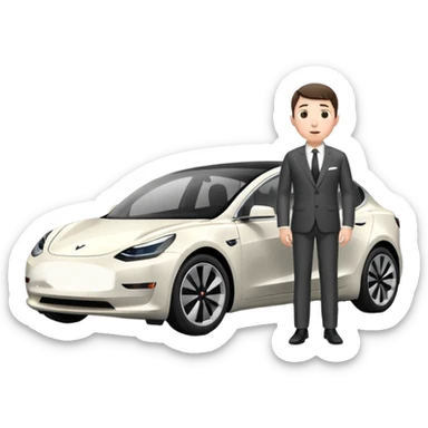 White tesla model 3 with a sleaky physician next to it sticker