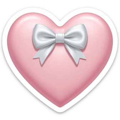 Light pink heart with a bow around it  sticker