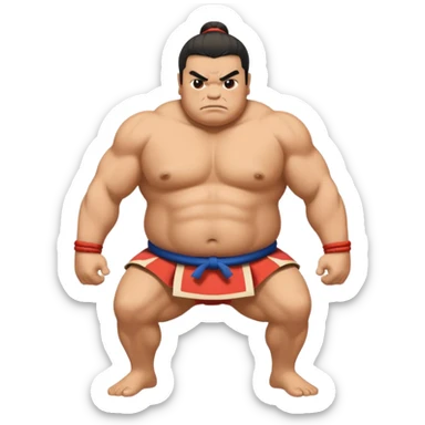 Japanese Sumo wrestler In position of atack sticker