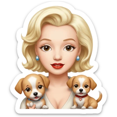 Marilyn Monroe, with dog sticker