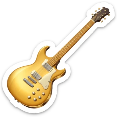 cinematic-realistic-guitar,-polished-metal,-warm-golden-reflections-dancing-along-its-surface,-soft-hands-carefully-positioned-over-the-keys,-glowing-with-an-elegant-and-airy-charm. sticker