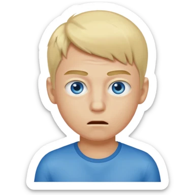 boy with a bad body odor, blond and blue eyes. sticker