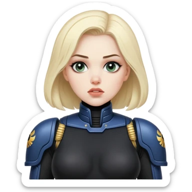 woman space marine in bodysuit whispering sticker