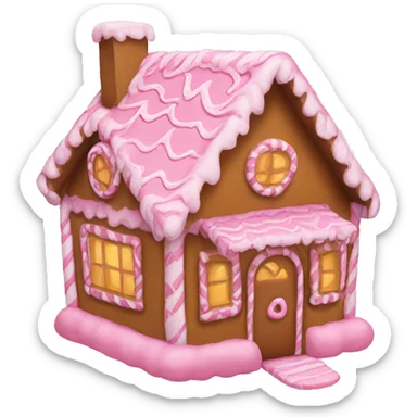 Pink gingerbread house sticker