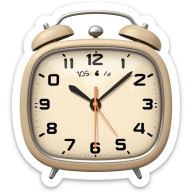 alarm oclock aesthetic and ios.18.1 and to show six in the morning color beige sticker