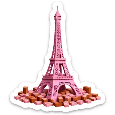  eiffel tower made of SPAM meat paris landscape  sticker