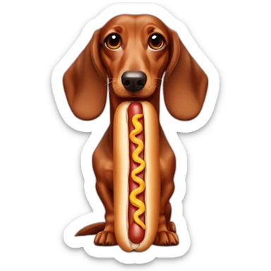 Dachshund dog that is a hot dog sticker