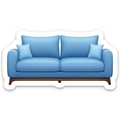Modern minimalist sofa in navy blue with baby blue cushions sticker