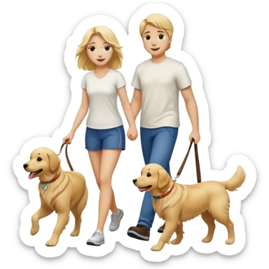 blonde woman wearing white walking only one malese dog sticker