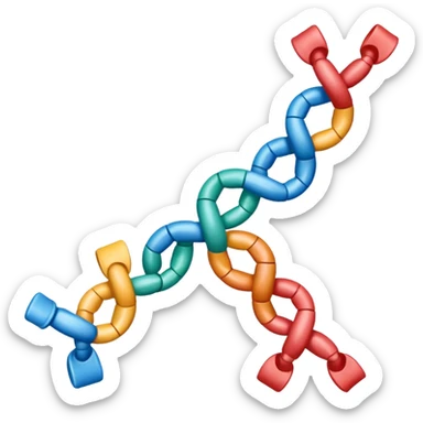 Single RNA strand (mRNA) modeled like a museum display: one strand only, gently twisting half-helix; glossy polymer appearance; ribose–phosphate backbone as a continuous ribbon; bases A U C G as colored plaques facing inward;  sticker