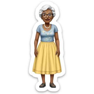 Granny with a poster girl dress  sticker