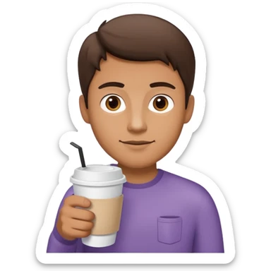 man, hold a take away cup of coffee sticker