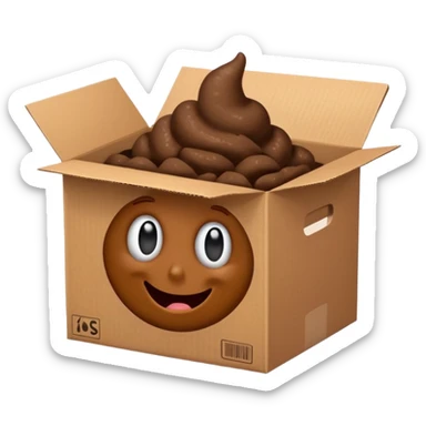 Una caca en una caja sticker