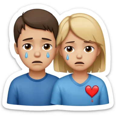 boy and girl heart break sticker