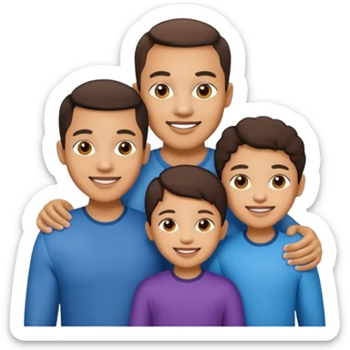 lightskin family with 2 children  sticker