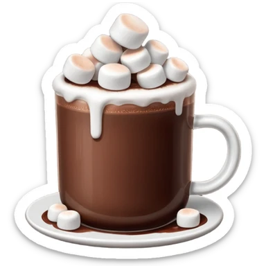 hot chocolate with marshmallows sticker