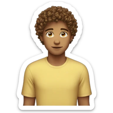Only head. 17 year old boy. Curly hear sticker
