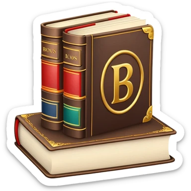 large thick book with bookmarks sticker