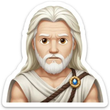 Odin with long white hair, long white loincloth sticker