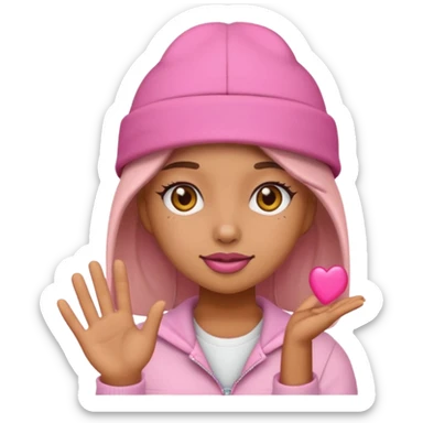 A baddie girl giving cute vibes but don't make it look like more of a human emoji more of a emoji sticker