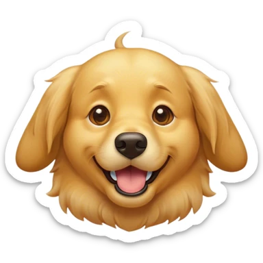 Cinematic Comical Golden Retriever Portrait Emoji, Head tilted dramatically with an exaggeratedly amused expression, featuring a vibrant golden coat with a lively sheen, wide, expressive brown eyes filled with playful disbelief, Simplified yet hilariously expressive features, highly detailed, glowing with a slightly sassy glow, high shine, dramatic yet playful, stylized with an air of cheeky mischief, bright and endearing, soft glowing outline, capturing the essence of a spirited and over-the-top companion, so meme-worthy it feels like it could side-eye its way into internet fame instantly! sticker