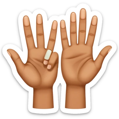 pair of hands with two fingers extended sticker
