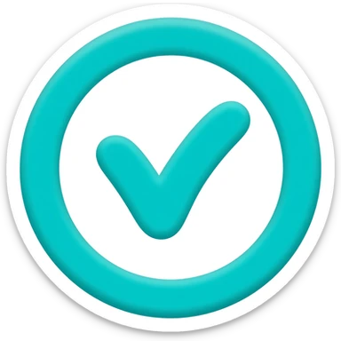 Round cyan tick sticker