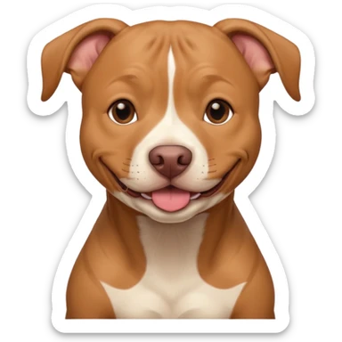 Large light brown pit bull sweetly innocently smiling  sticker