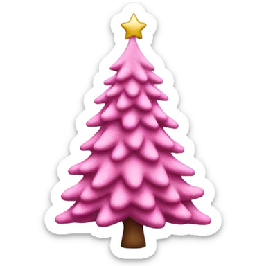 Pink Flocked Christmas tree sticker